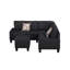 de canapé modulaire rembourré noir avec une conception modulaire, parfait pour les salons spacieux