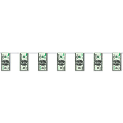 Bannière de fanion de 100 $ - 10 po x 12 pi - paquet de 12