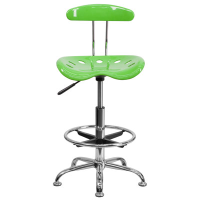 Backed Adjustable Height Stool