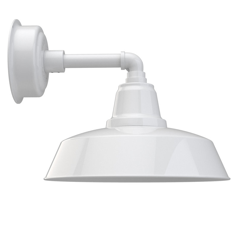 Luminaire de grange à del 1 lumière del Tamia, H 10,68 po x l 14 po x P 26,75 po, Blanc
