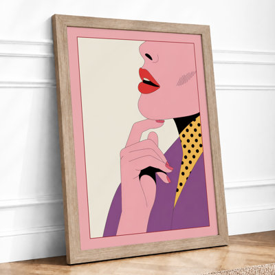 Woman in Thought Modern - Framed Print