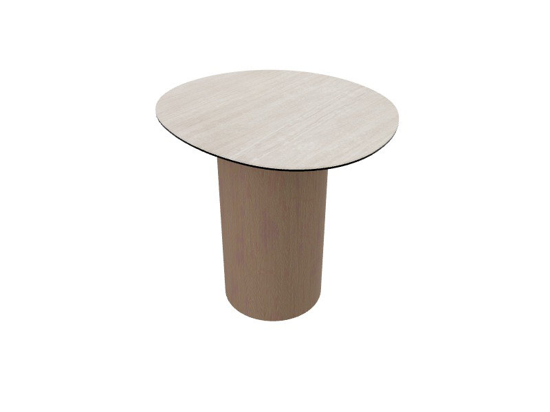 Mushroom Coffee Tables, White Travertino, Smoke