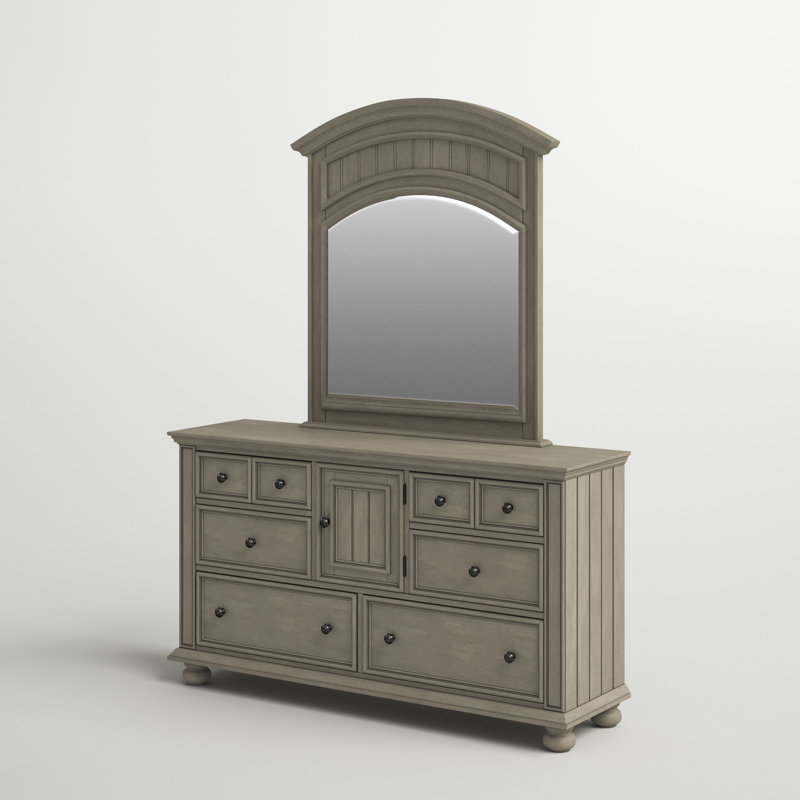 Commode combinée 6 tiroirs avec miroir Addilynn