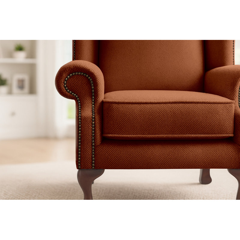 Upholstered Accent Chair, Orange