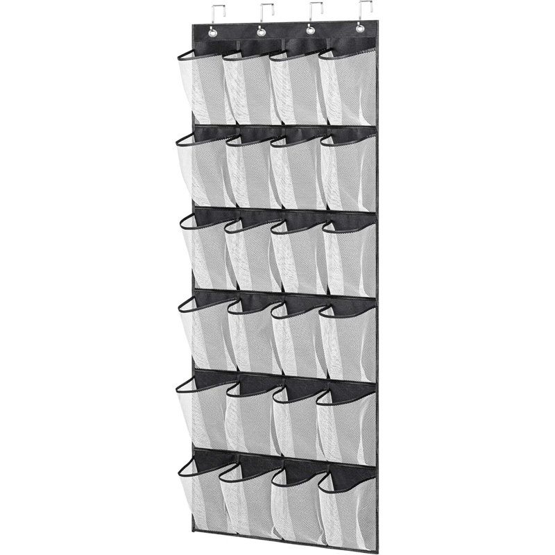 Over Door Shoe Storage 24 Large Mesh Pockets Shoe Organiser Hanging For Wardrobe Door Tidy Holder With Hangers Organizer