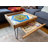 Rustic Byo Board Game Table And Puzzle Table With Removable Tempered Glass Top And Hidden Storage Drawer - Made In The Usa. Measures 25x25"
