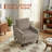 Mid-century Accent Chair, Modern Upholstered Chenille Armchair & Padded Reading Chair, Removable Cover & Wood Legs Living Room chair, Single sofa For Bedroom/office/small Space/apartment(brown)-1335270513-1328341848