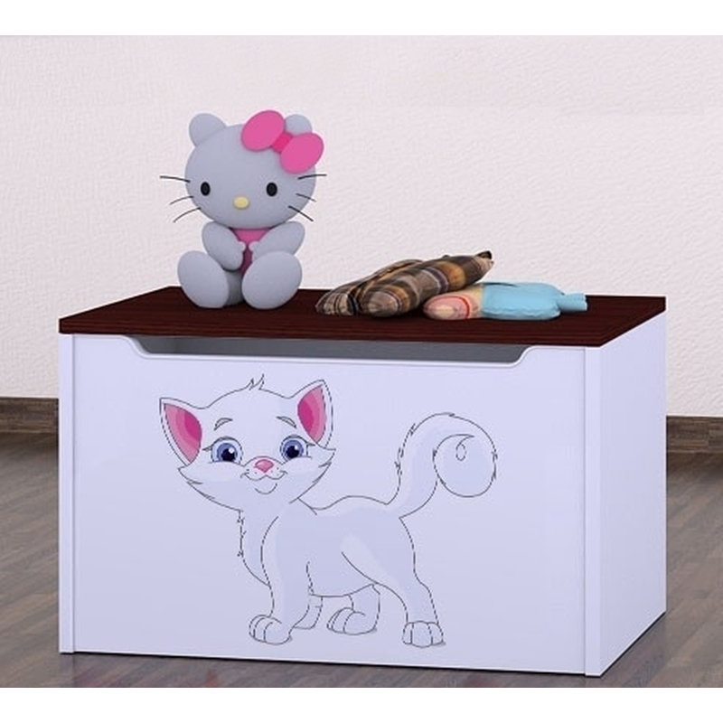 Guffey Kitten Toy Box, Dark Brown