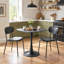 Table bistro Tulipe de style moderne du milieu du siècle, aux bords arrondis et lisses, avec piètement en métal-57920072
