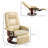 Comfortable Swivel Recliner With Padded Armrest And Extendable Footrest-1558590899