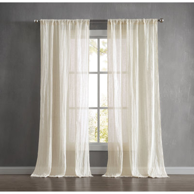Solid Semi-Sheer Curtain Panels