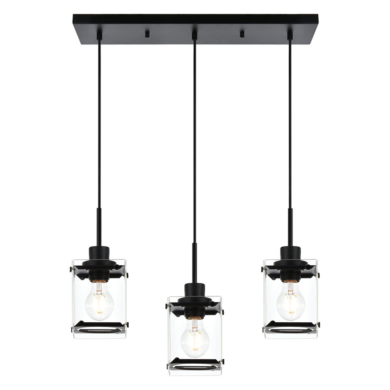 Luminaire suspendu linéaire à 3 lumières pour îlot de cuisine Sparland