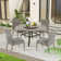 Patio 60" Round Dining Set With Removable Lazy Susan And Umbrella Hole