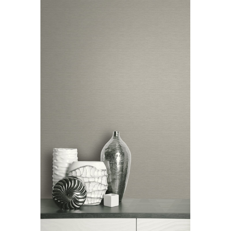Rouleau de papier peint lisse L 27 po x l 27 po Kewaunee, gris