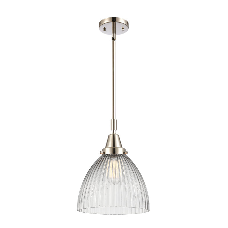 1 - Light Single Pendant, No Bulb Included, Polished Nickel
