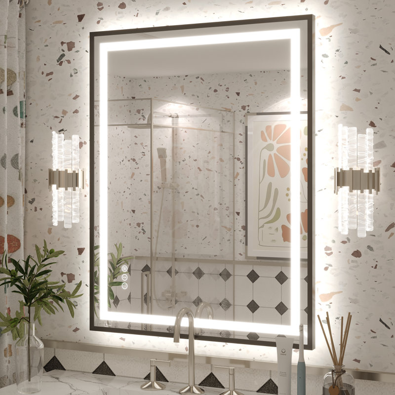 Miroir de salle de bain Molly Framelss, 36 po x 28 po, Noir