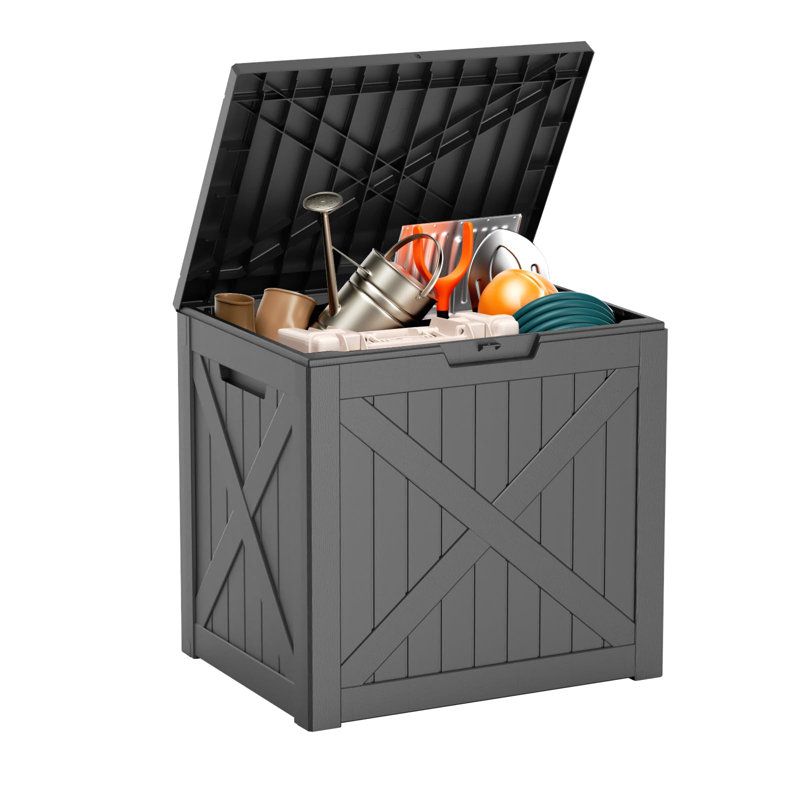 145L Lockable Waterproof Resin Outdoor Storage Box in Black