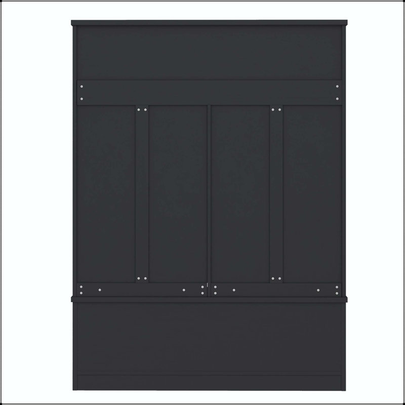 77.3" Modern Hallway Hall Tree with 6 Hooks & Shoe Cubbies, Black