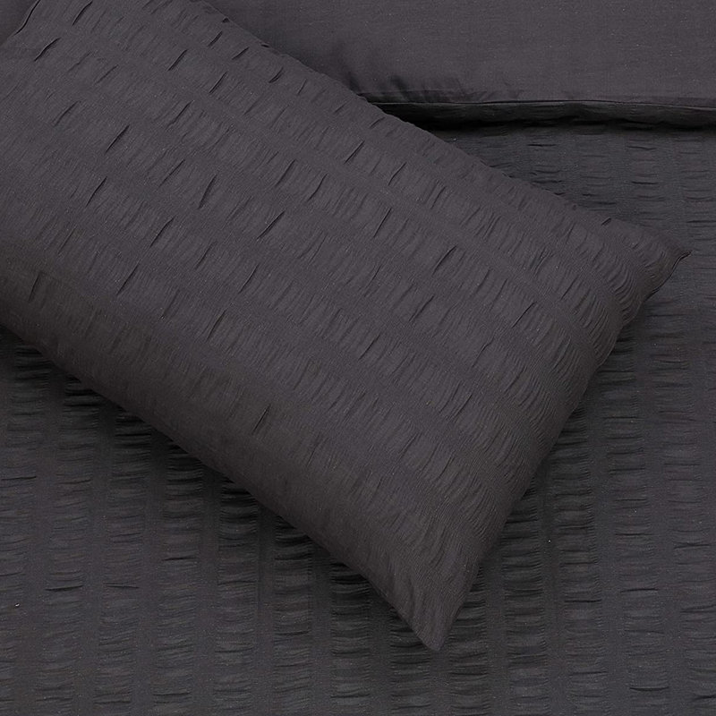 Polyester Solid Colour Duvet Cover Set, Charcoal, Kingsize - 2 Standard Pillowcases
