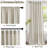 Cotton Curtains 2 Panels Set, Thick Organic Flax Belgian Linen Blend Privacy Window Drapes Rod Pocket & Back Tab with Light Filtering for Bedroom/Living Room-652358669-652358667