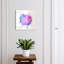 Key box, Opens to the left, 30x30x5, Black, Watercolor with inscription in purples and pinks, 