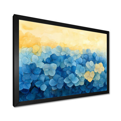 Abstrait, hortensia, horizon de la simplicité V - hortensia, art mural