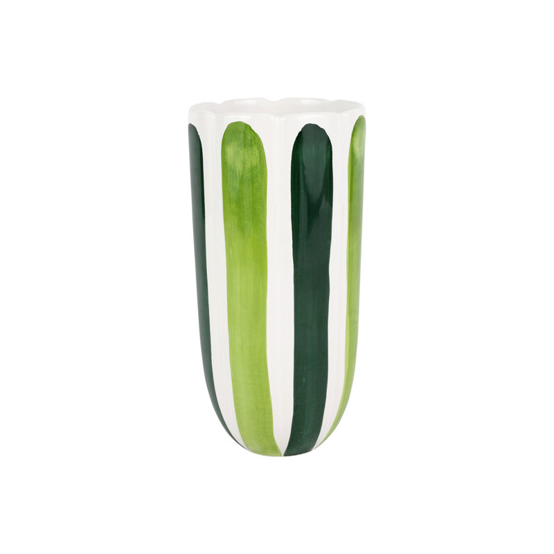 Cache-pot moyen Viva Garden, H 10,5 po x l 5,25 po x P 5,25 po, Vert/blanc