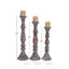 3 Piece Wood Tabletop Candlestick Set