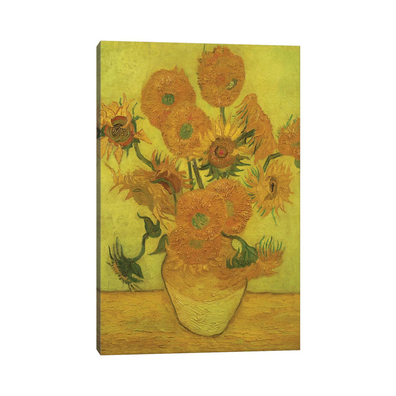 Sunflowers, 1889 by Vincent Van Gogh - Wrapped Canvas Painting, 101.6 cm H x 66.04 cm W x 3.175 cm D