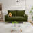 Bellinger 58" Velvet Square Arms Tufted Seat Golden Metal Feet Loveseat-994561882