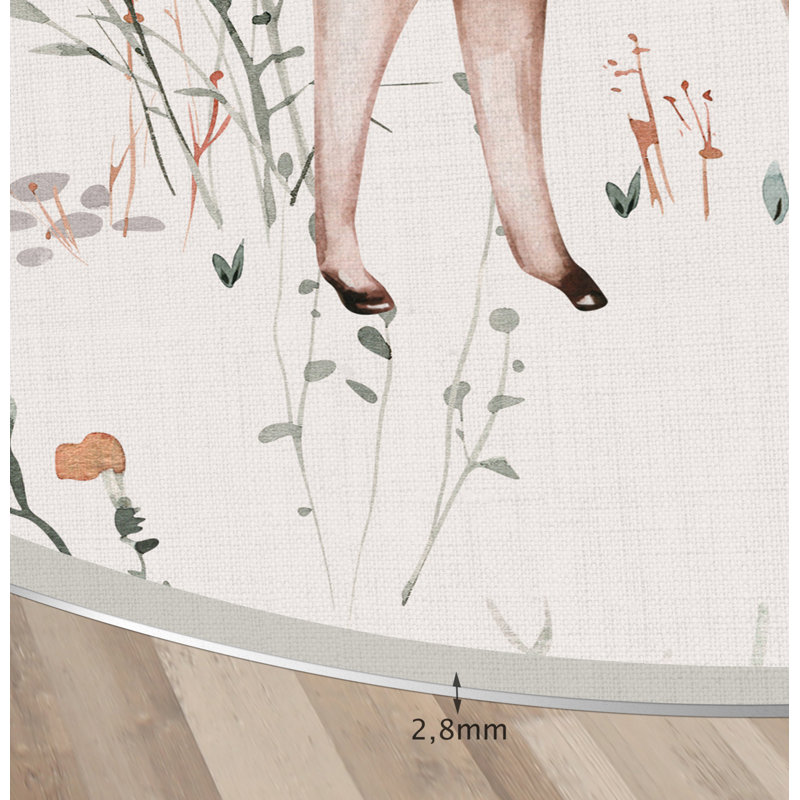 Slovan Vinyl Machine Printed Area Rug, Round 120cm