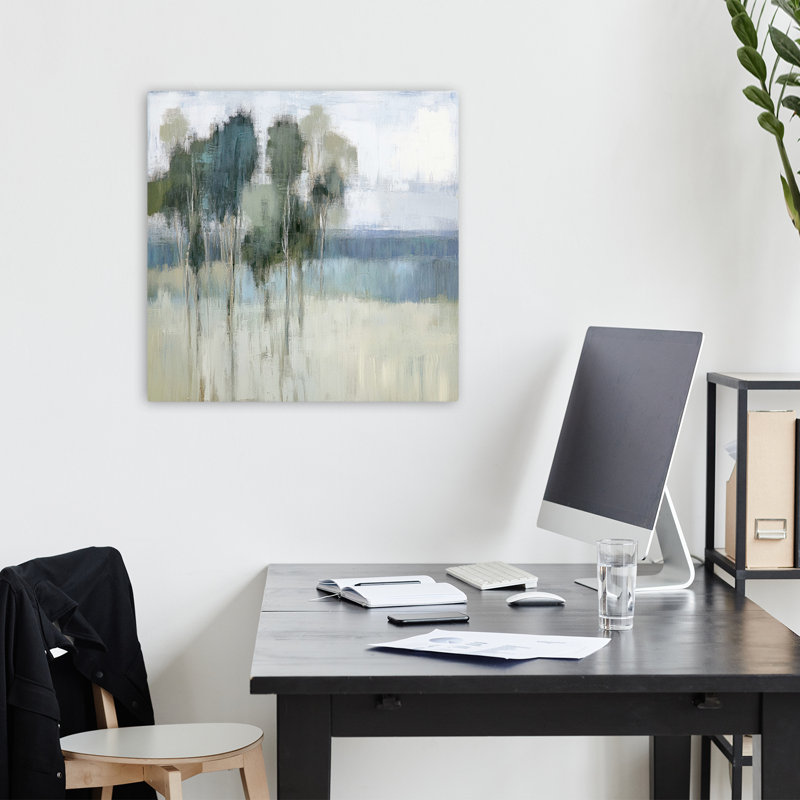 (Ya103-A) Art contemporain boisé, H 18 po x l 18 po