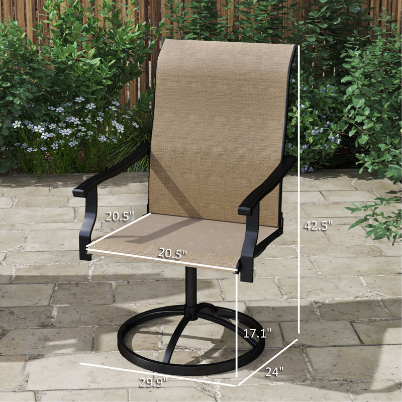Ensemble de 2 chaises d'extérieur, chaises pivotantes, Brown/Black