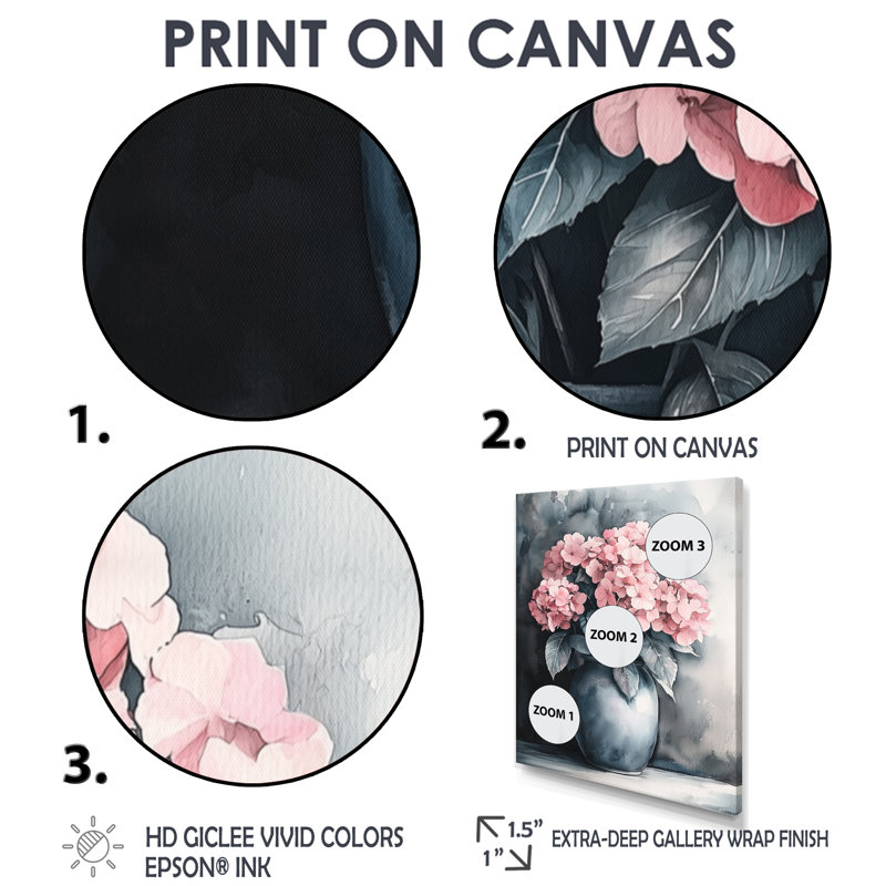 Bautista - Floral Wall Decor, Reproduction encadrée d'une seule photo, H 44 po x l 34 po, Noir, noir, noir, noir