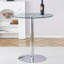 Table de table en verre moderne minimaliste de 35 pouces avec pieds en métal argenté galvanisé pour différentes explorations