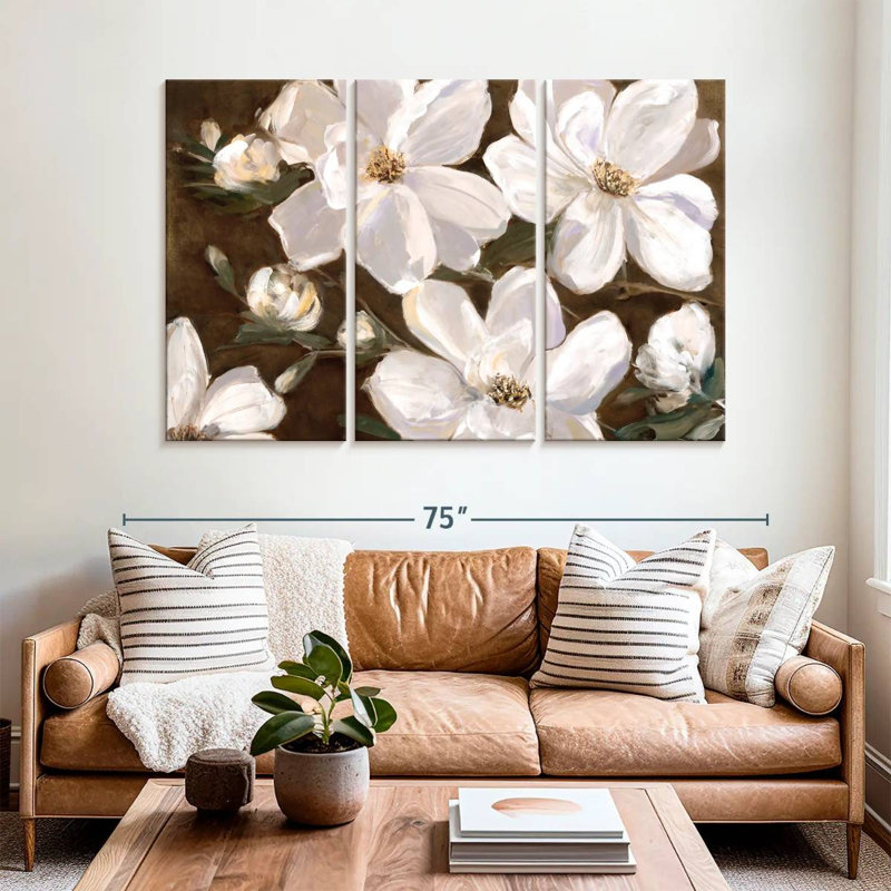 Harnek White Chocolate Blooms II, 42" H x 65" W