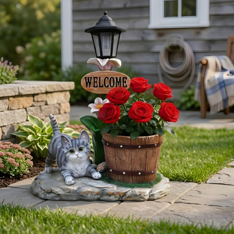 Jardinière allongée solaire pour jardin