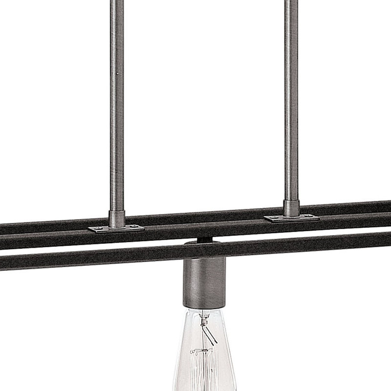 Luminaire suspendu linéaire à 7 lumières pour îlot de cuisine Burley Oak, Zinc vieilli
