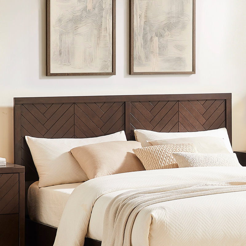 Pine Solid Wood Panel Headboard, King