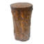 Table d'appoint rustique Ulman MGO en forme de souche d'arbre avec texture d'écorce, design ajouré pour une utilisation intérieure et extérieure