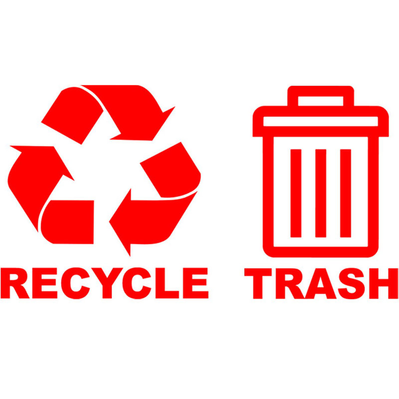 Adhésif décoratif en vinyle recyclé pour poubelle, Rouge