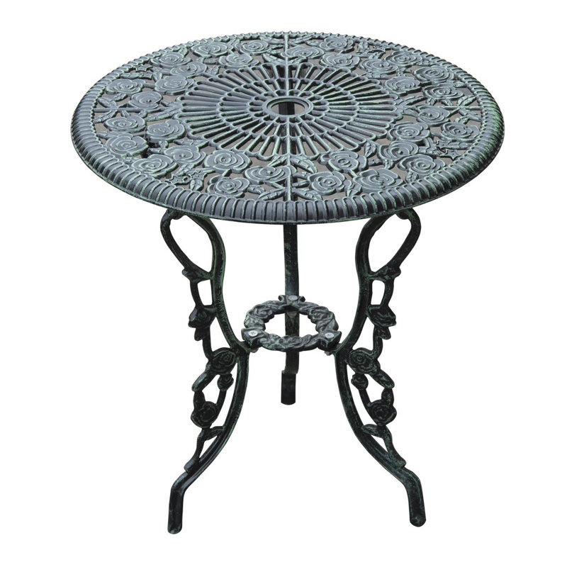 Charlton Garden Bistro Set 3 Piece Outdoor with Umbrella Hole Green