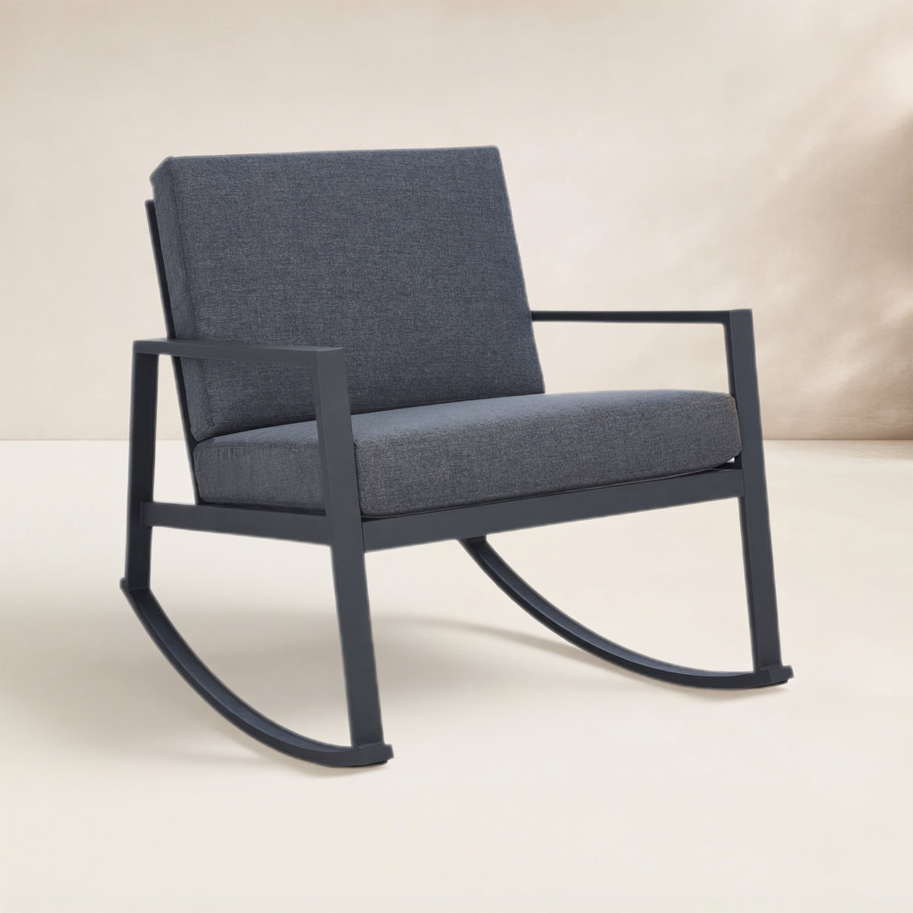 Outdoor Chair with Sunbrella® Cushions, Gray Performance Basketweave