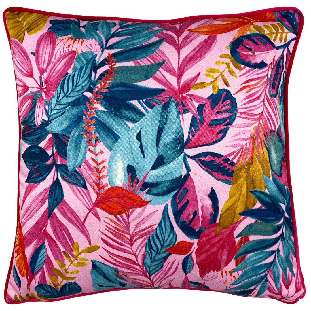 Psychedelic Jungle Square Scatter Cushion With Filling