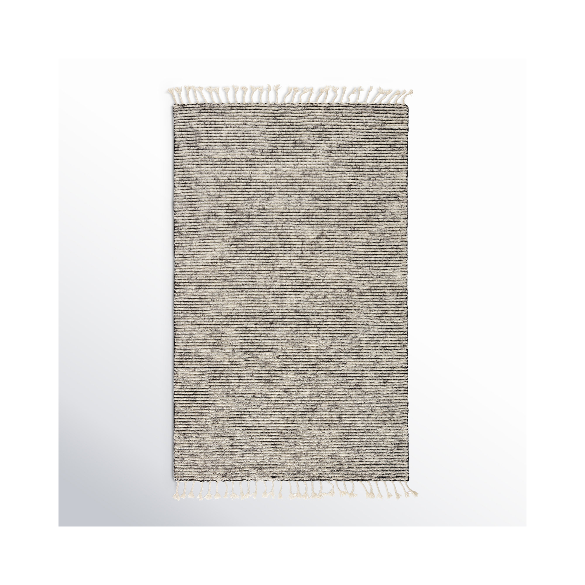 Elwood Hand Knotted Wool/Cotton Gray Area Rug, Runner 3' x 12'