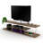 Furnishome Store Tars Mid Century Modern Tv Stand 4 Shelves Open Storage Metal Cords Entertainment Centre 56 Inch Low Tv Unit, Walnut/Chrome