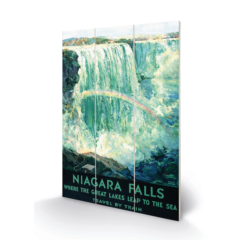Niagra Falls by Piddix - No Frame Print on Wood