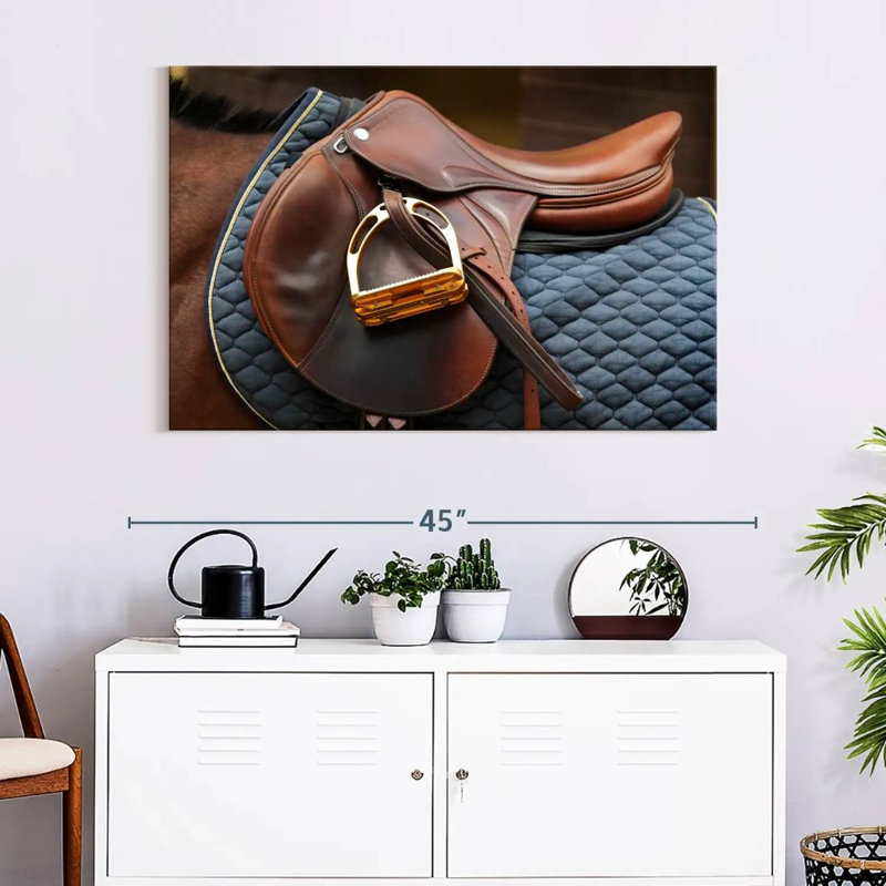 Mehar Brown Leather Saddle, 26" H x 39" W