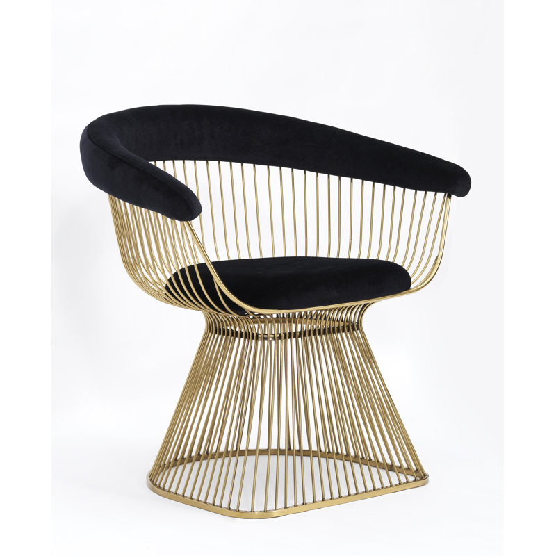 Fauteuil Bryana, Or, Blanc