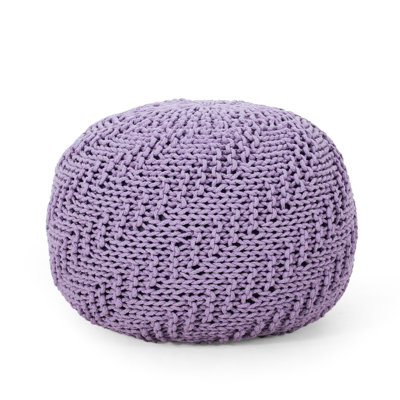Cotton Knitted Lavender Spellbind Pouf - Or Floor Cushion 200Lbs Weight Capacity Decorative Option